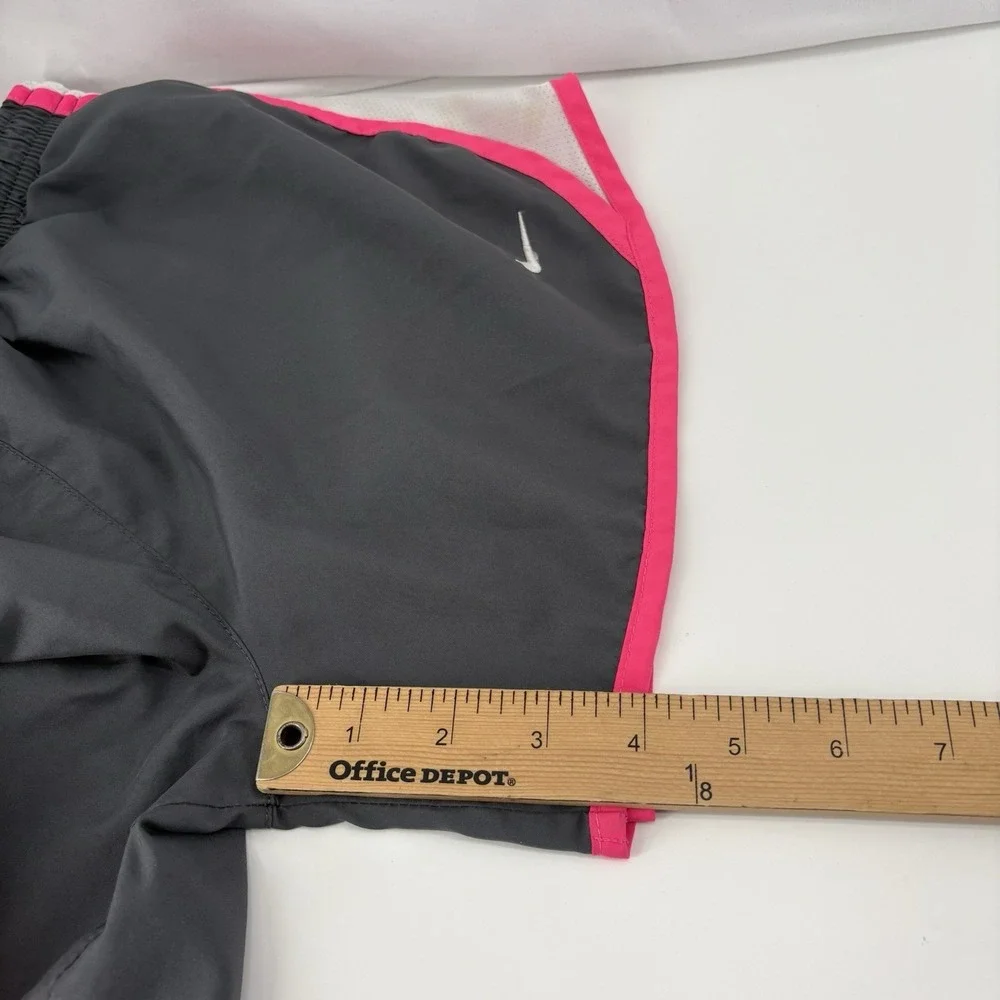 Nike Dri Fit Tempo Running Shorts Womens Size Large (?) Gray & Pink Lined